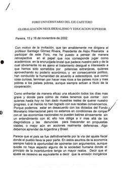 FORO UNIVERSITARIO DEL EJE CAFETERO_ GLOBALIZACIÓN, NEOLIBERALISMO Y EDUCACIÓN SUPERIOR..pdf