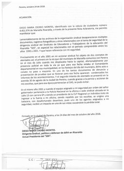 Aclaración sobre la perdida de material documental y registros fotográficos .pdf