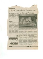 UP y Comunistas denuncian ataque a su sede en Pereira