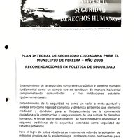 Plan integral de seguridad ciudadana para el municipio de Pereira – Año 2008_ Recomendaciones en política de seguridad.pdf